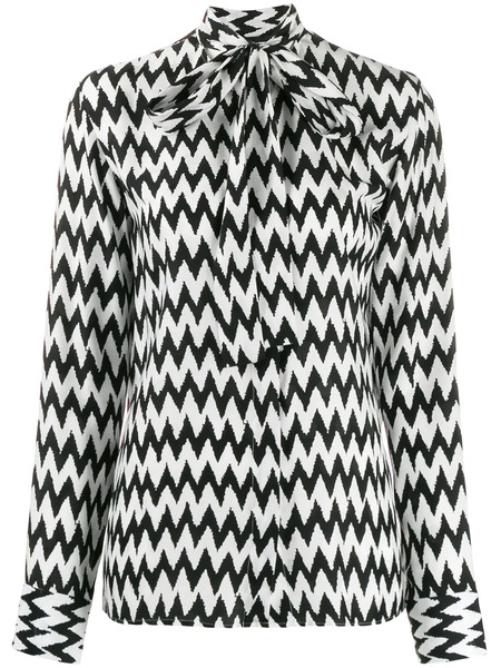  Haider Ackermann Printed Pussy Bow Blouse - Black 