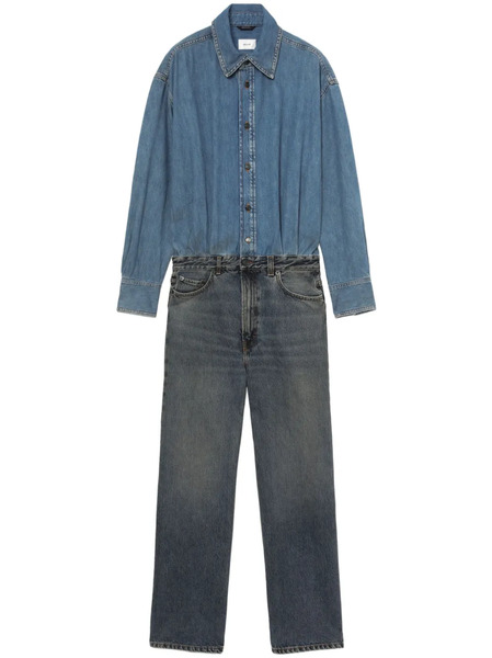  Haikure Denim Jumpsuit - Blue 