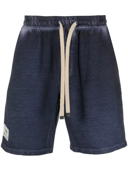  Haikure Logo-patch Organic-cotton Shorts - Blue 