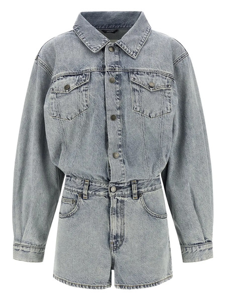  Haikure Long-sleeve Playsuit - Blue 