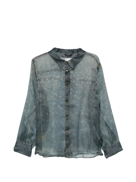  Haikure Maya Buttoned Silk Shirt - Blue 