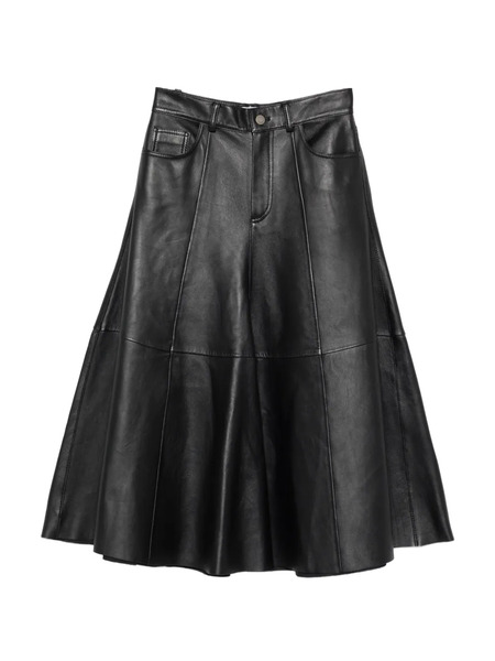  Haikure Serenity Leather Midi Skirt - Black 