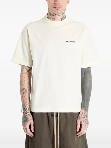  Hal Studios® Logo-embroidered Cotton T-shirt - Neutrals 