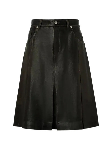  Halfboy Front-pleat Midi Skirt - Brown 