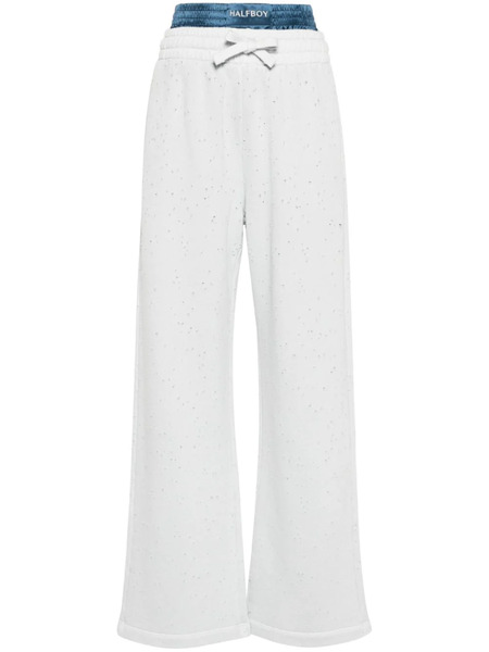  Halfboy Layered Straight-leg Track Pants - Blue 