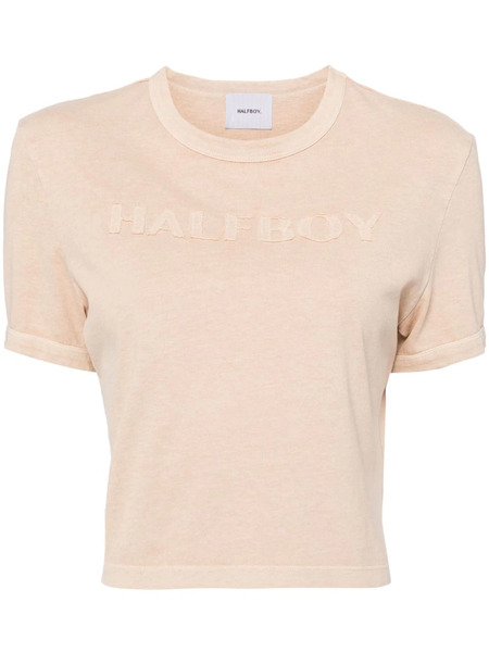  Halfboy Logo-patch Cotton T-shirt - Brown 