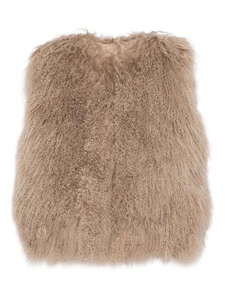  Halfboy Shaggy-texture Sleeveless Coat - Neutrals 