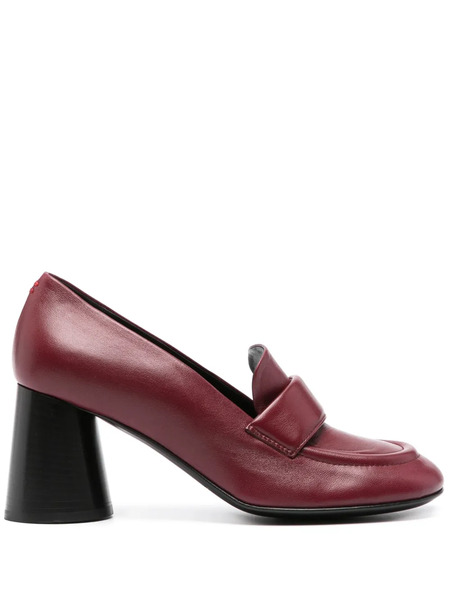  Halmanera Block-heel 75mm Leather Loafers - Red 