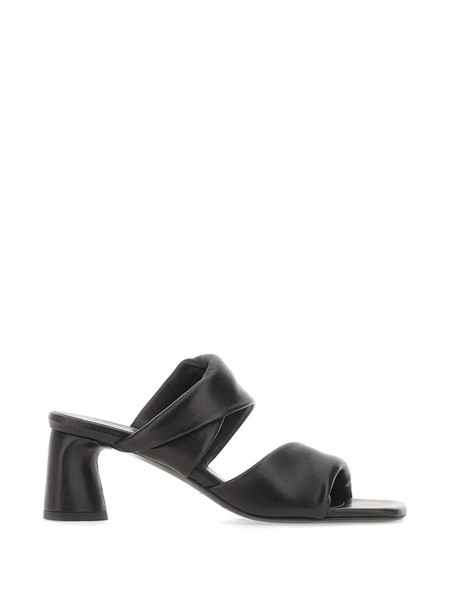  Halmanera Dally Folded Strap Mule Sandals - Black 