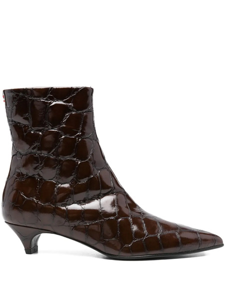  Halmanera 45mm Crocodile-effect Pointed-toe Boots - Brown 
