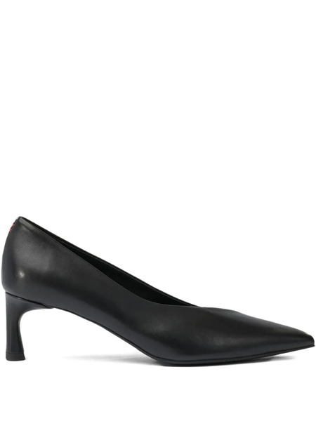  Halmanera 50mm Leather Heeled Pumps - Black 