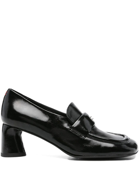  Halmanera 55mm Leather-upper Block-heel Loafers - Black 