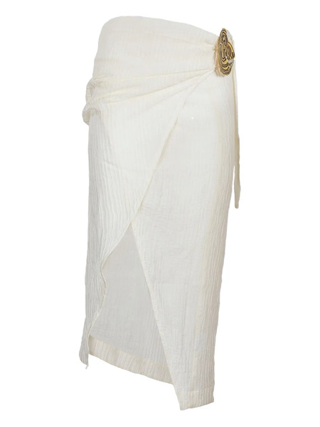  Hamoulet Vega Embellished Midi Wrap Skirt - White 