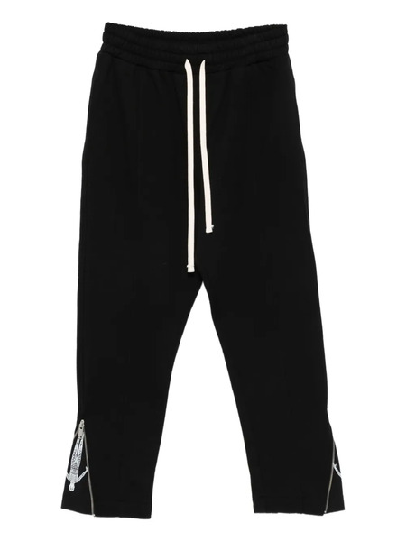  Hamza Drawstring Side-zip Trousers - Black 