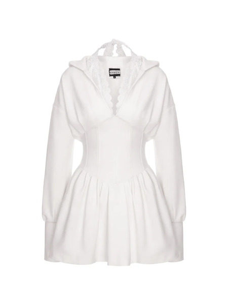  Hamza Karol Hooded Dress - White 