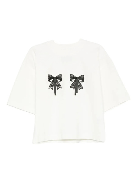  Hamza Luna Lace-bow T-shirt - White 