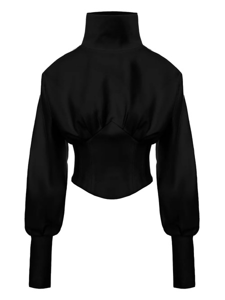  Hamza Nice High-neck Corset Top - Black 