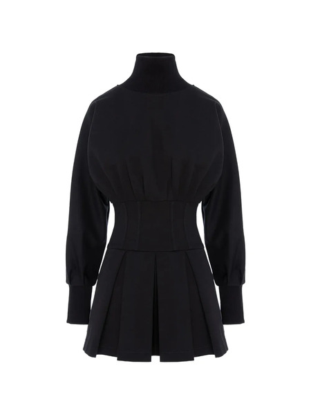  Hamza Nyssa Pleated Dress - Black 