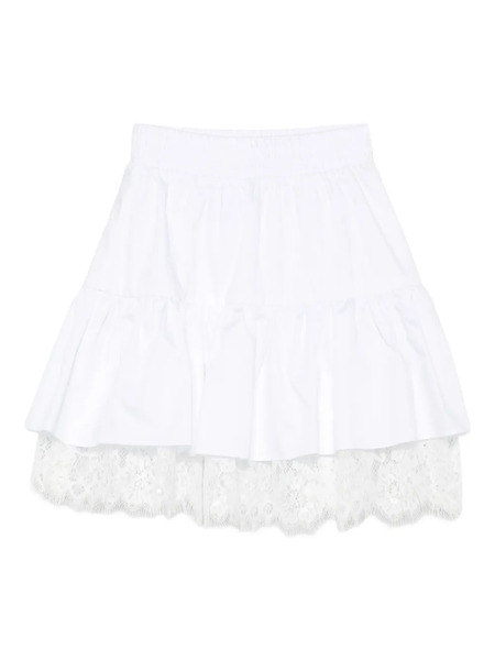  Hamza Ruffled Lace-trimmed Mini Skirt - White 