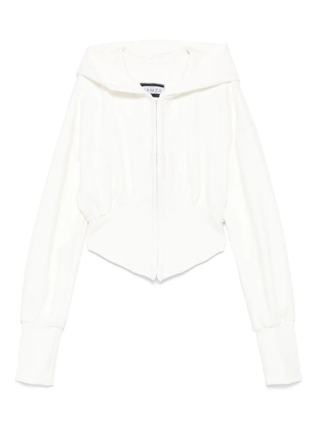  Hamza Zip-front Hoodie - White 