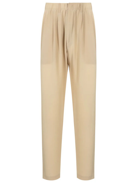  Handred Pleated Silk Loose-fit Trousers - Neutrals 