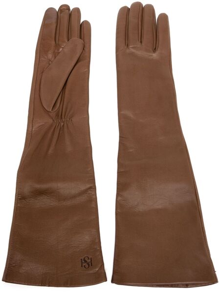  Handsome Stockholm Long Lined Gloves - Brown 