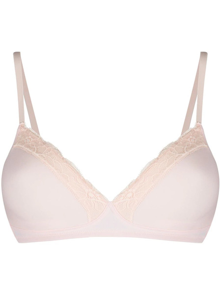  Hanro Lace Trim Wireless Bra - Neutrals 