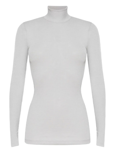  Hanro Ribbed Roll-neck Top - Grey 