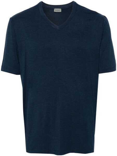  Hanro V-neck Mélange-effect T-shirt - Blue 
