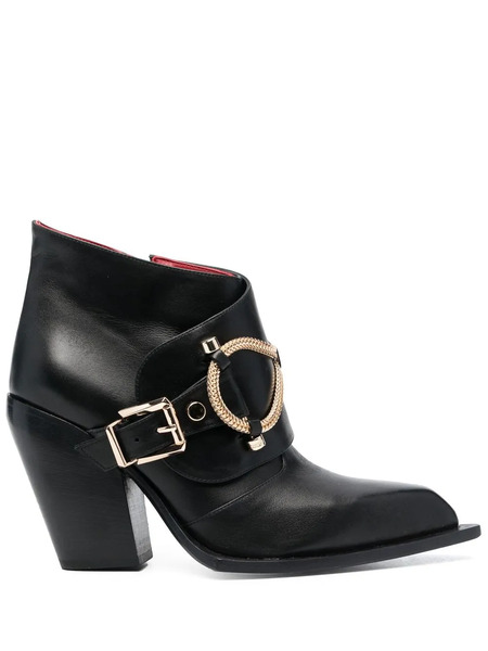  Hardot Chain-link Trim Biker Boots - Black 