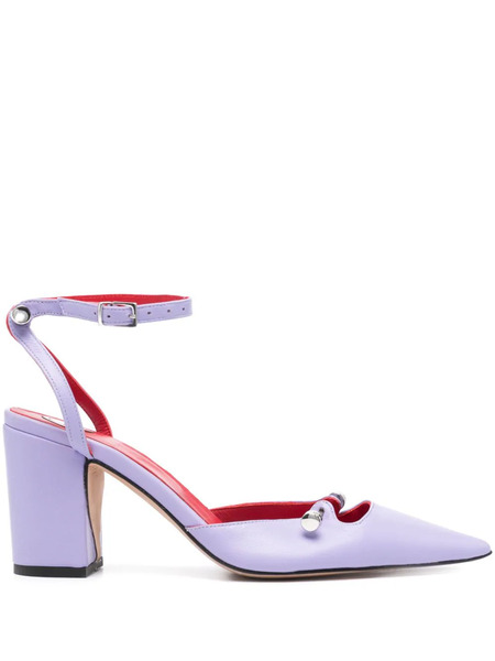  Hardot 80mm Leather Pumps - Purple 