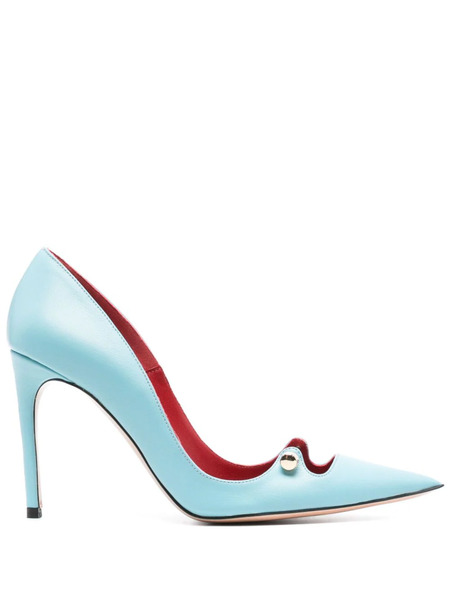  Hardot More 100mm Leather Pumps - Blue 