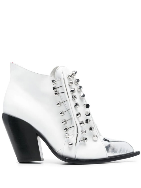  Hardot Studded Cowboy Boots - White 