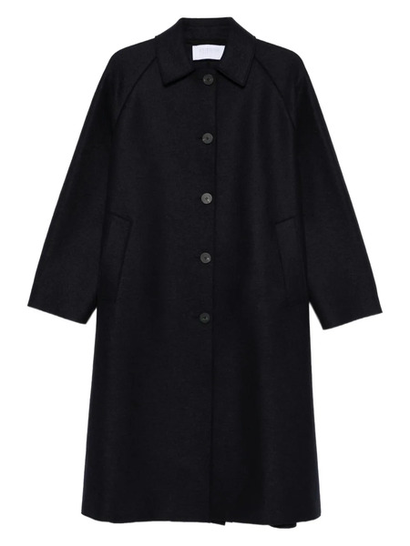  Harris Wharf London Button-front Raglan-sleeve Coat - Blue 