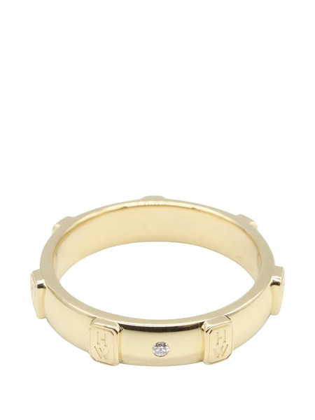  Harry Winston Logo-engraved Diamond Ring - Gold 