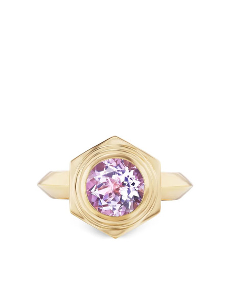  Harwell Godfrey 18k Yellow Gold Hexed Amethyst Ring 