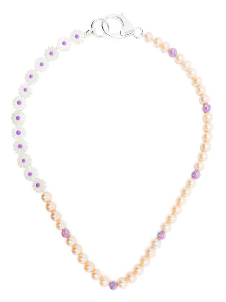  Hatton Labs Beaded Sterling Silver Necklace - Neutrals 
