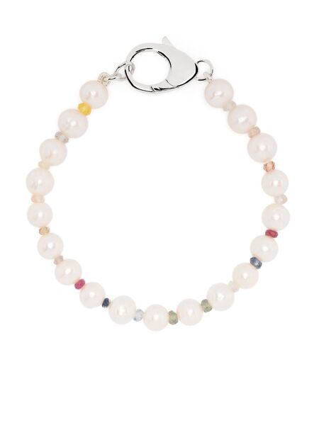  Hatton Labs Rainbow Bead-embellished Pearl Bracelet - White 