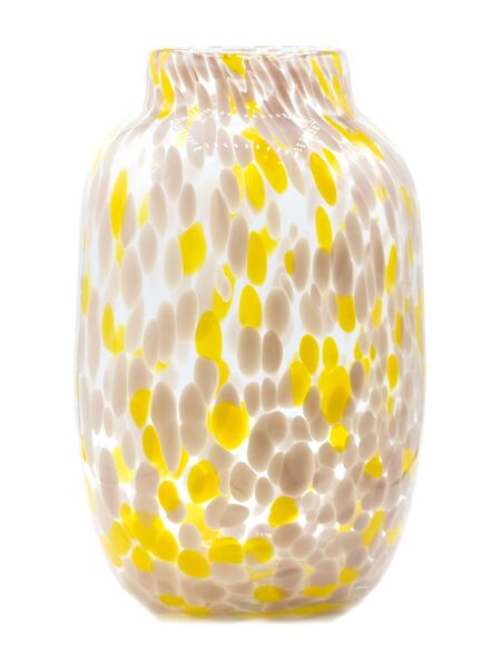  Hay Paint-splatter Glass Vase (30cm) - Yellow 