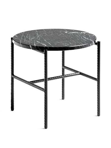  Hay Round Marble Ribbed Legs Table - Black 