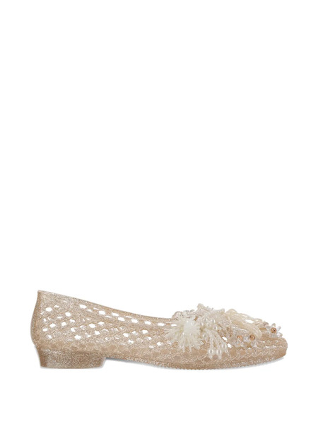  Heavenly Jelly Bead-embellished Ballet Flats - Neutrals 