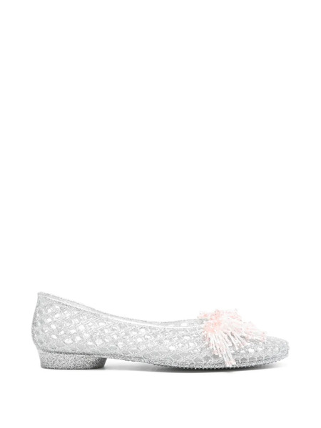  Heavenly Jelly Tassel Ballet Flats - Silver 