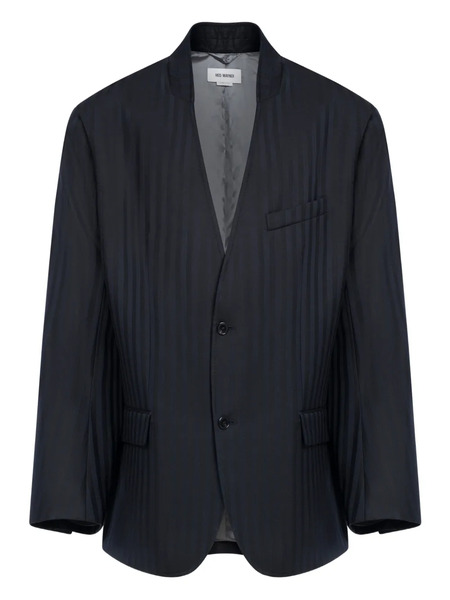  Hed Mayner Striped Two-button Jacket - Blue 