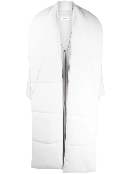  Hed Mayner Wool Long Padded Coat - Grey 