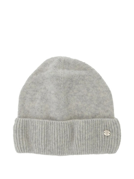  Helen Kaminski Ribbed Logo Plaque Beanie - Grey 