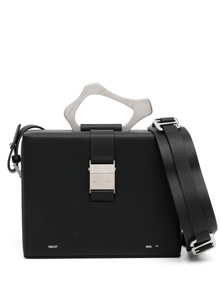  Heliot Emil Box Leather Shoulder Bag - Black 