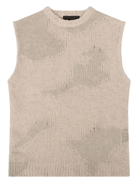  Heliot Emil Crew-neck Wool Vest - Neutrals 