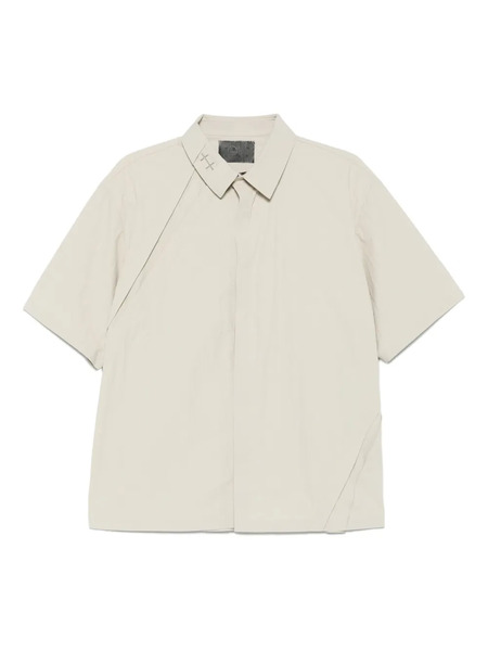 Heliot Emil Short-sleeve Panelled Shirt - Neutrals 