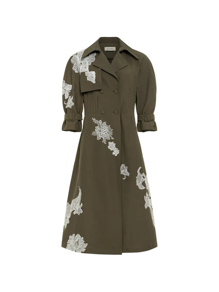  Hellessy Rowan Lace Trench Coat - Green 