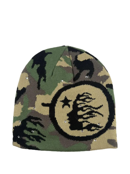  Hellstar Camouflage Beanie Hat - Green 